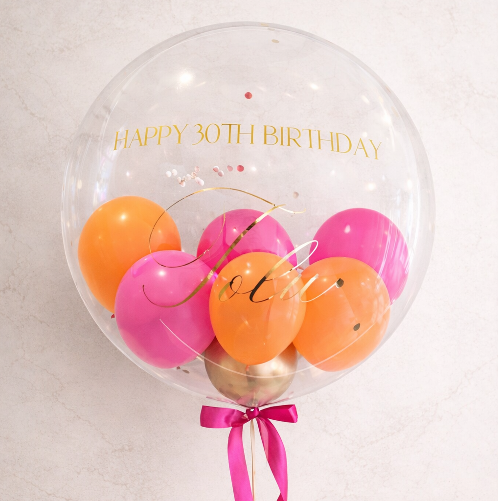 Fuchsia & Tangerine 24 in Bubble Balloon
