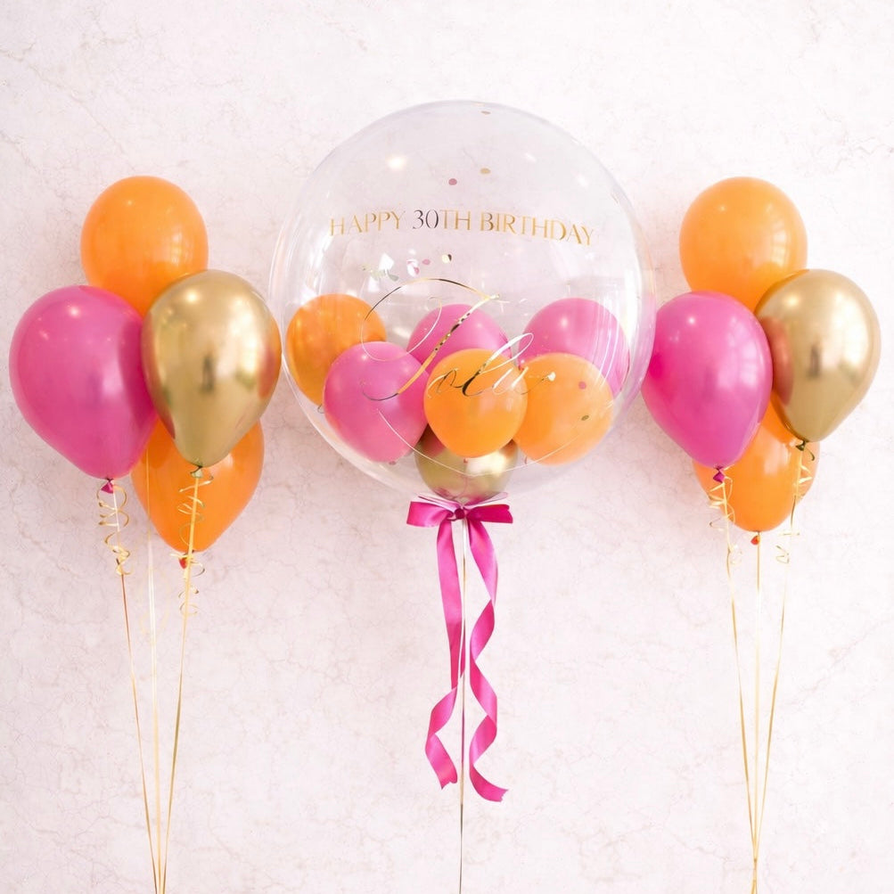 Fuchsia & Tangerine 24 in Bubble Balloon