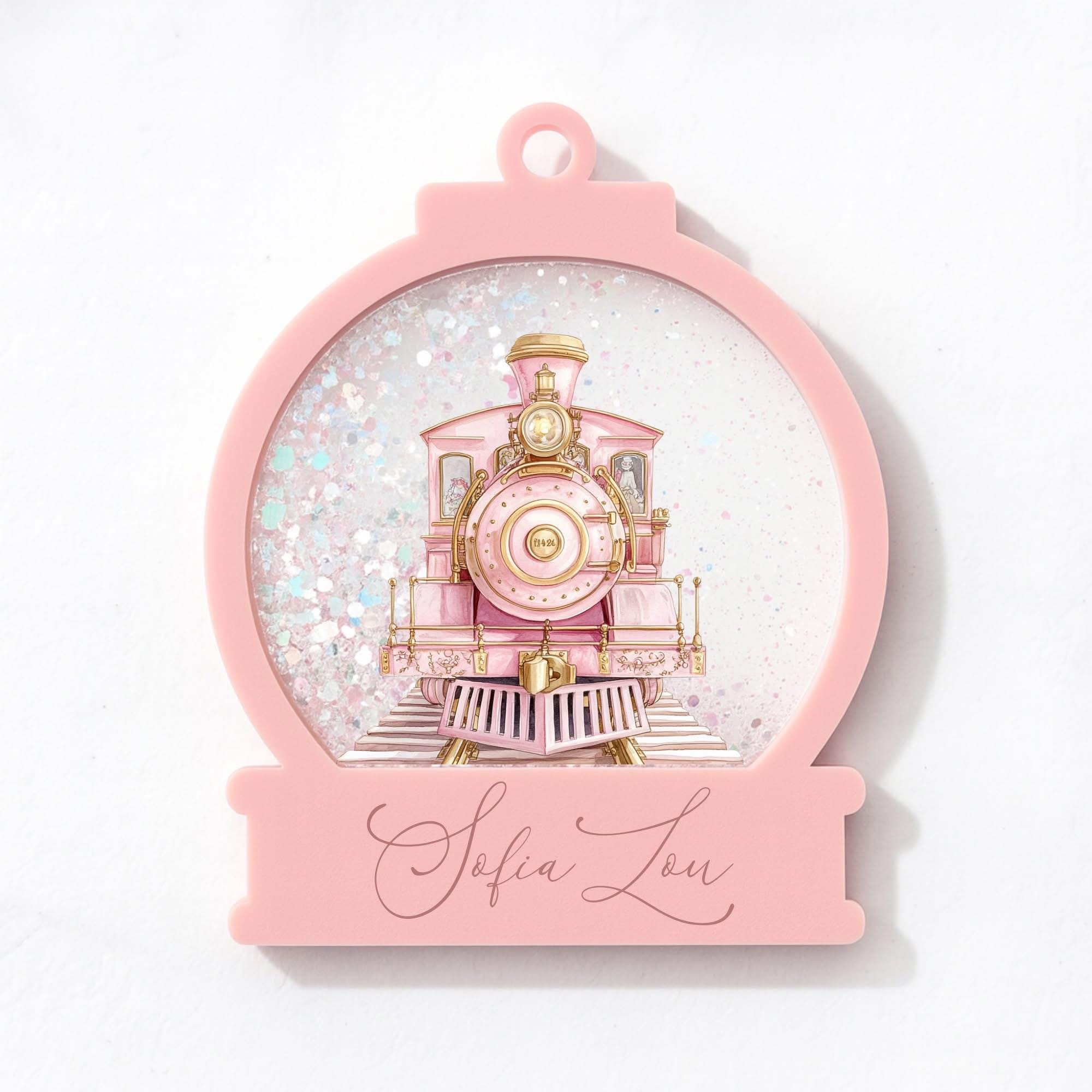 Personalised Glitter Snowglobe Bauble – Shaker Bauble - Baby’s First Christmas Ornament – Custom Name Glitter Keepsake Tree Decoration