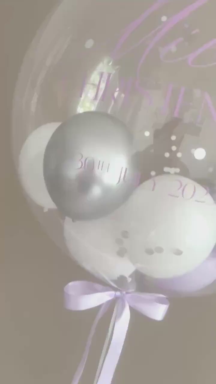 Helium Bubble Balloon | Personalised Balloon | Wedding & Birthday Balloons | Luxury Balloon Gift | Party Decorations